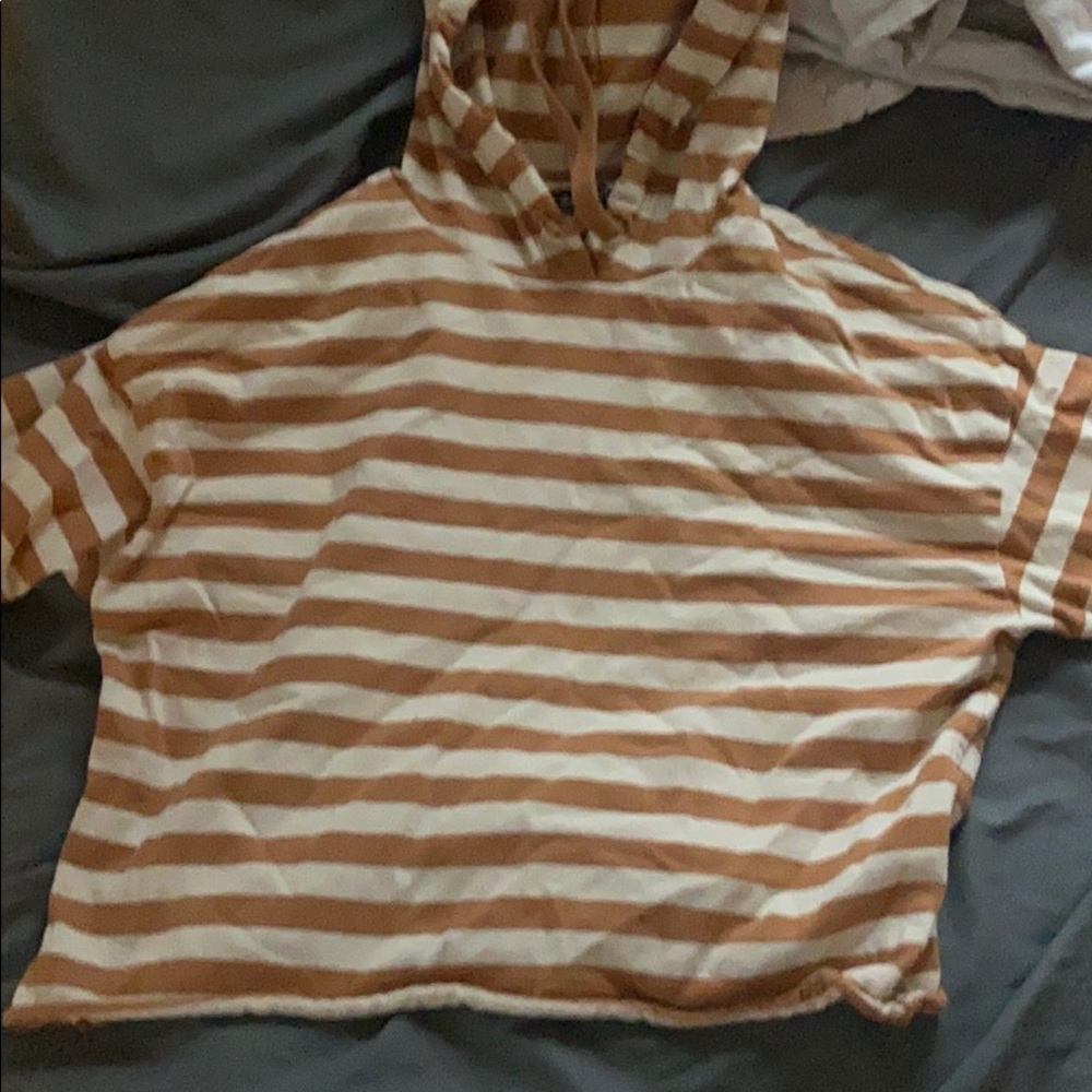 Striped cropped hoodie